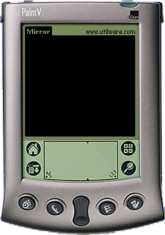 A Palm V device with a black screen